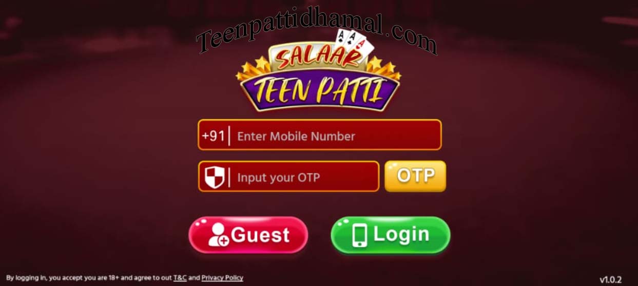 Teen Patti Salaar App | Bonus ₹31 | तीन पत्ती सलार एप | Withdraw ₹100 2 3 Patti Salaar App