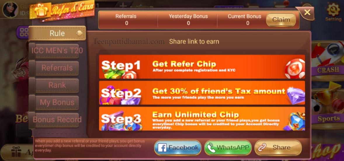 Rummy Yes App Download & Get New User Account Register Bonus 500₹ || Yes Rummy APK 5 Rummy Yes Game In Refer & Earn Money