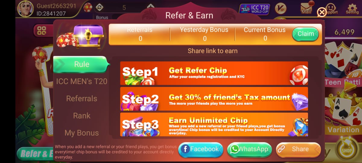 Teen Patti Field App | Bonus ₹40 | तीन पत्ती फील्ड ऐप | Withdraw ₹100 6 Teen Patti Field Apk