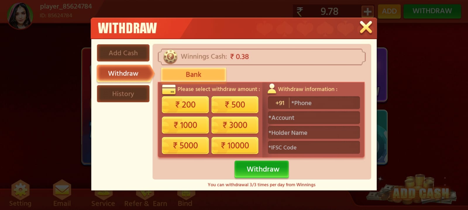 Teen Patti Zone App | Bonus ₹50 | तीन पत्ती जोन ऐप | Withdraw ₹100 7 "Teen Patti Zone" App