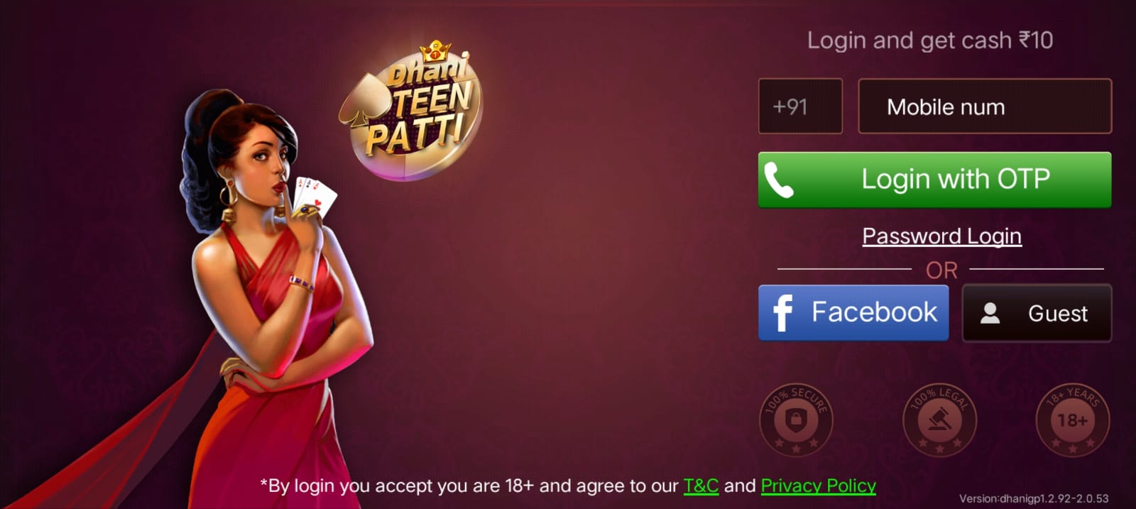Teen Patti Dhani App || Welcome Bonus ₹120 || तीन पत्ती धानी ऐप || Withdraw ₹100 3 Register In Teen Patti Dhani Apk