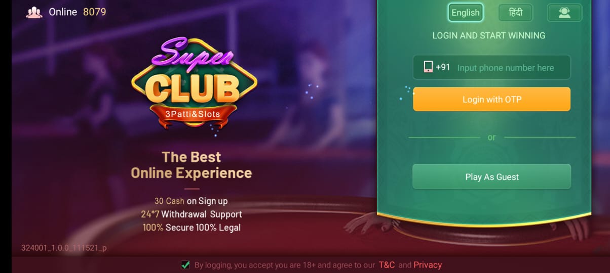 Open Account In Super Club Apk